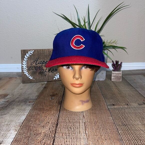 VTG Chicago Cubs New Era 5950 Size 7 Wool Hat Diamond Collection USA Tags - Picture 4 of 11